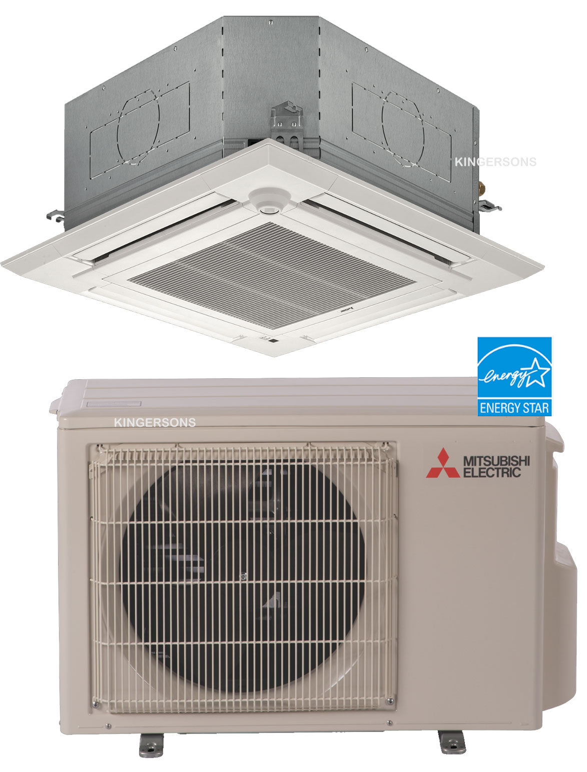 9000 BTU 22.4 SEER Ceiling Cassette Mitsubishi Mini Split KF Single